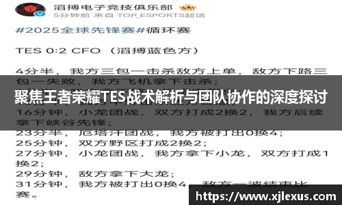 聚焦王者荣耀TES战术解析与团队协作的深度探讨