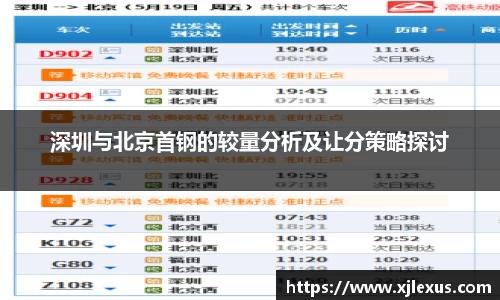 深圳与北京首钢的较量分析及让分策略探讨
